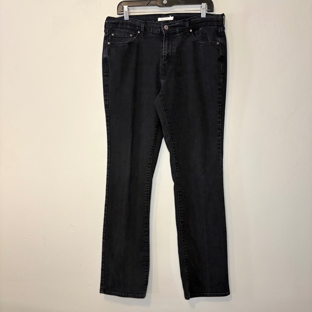 Levis 505 Straight Leg Jeans Womens 14 Tall W32 L34 Black Denim Pants Mid Rise